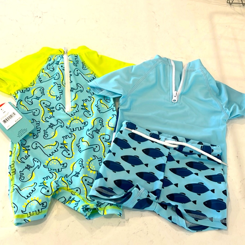 Two baby boy bathing suits